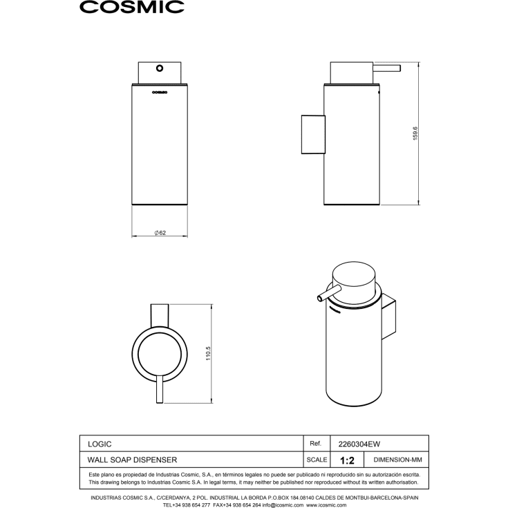 Cosmic Logic sæbedispenser, mat sort