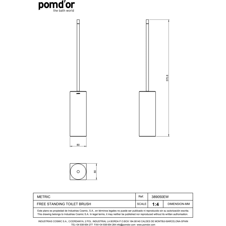 Cosmic Metric toiletbørste, mat sort