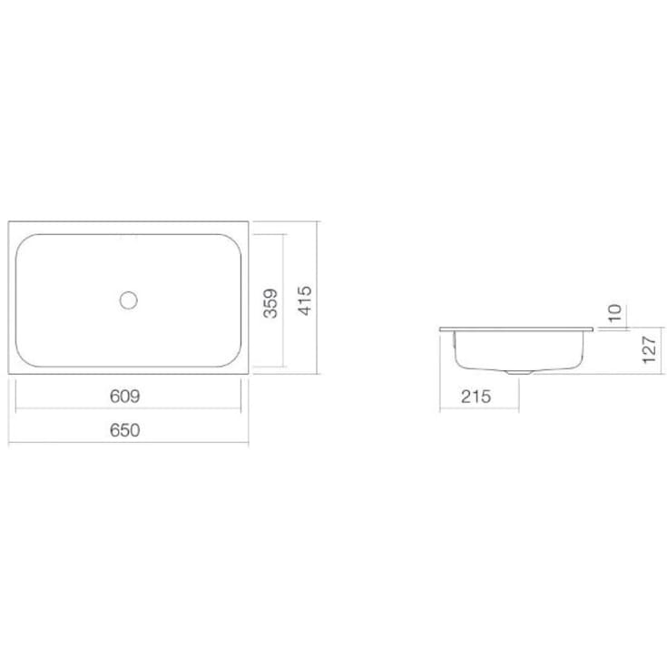 Alape SR650 håndvask, 65x41,5 cm, hvid
