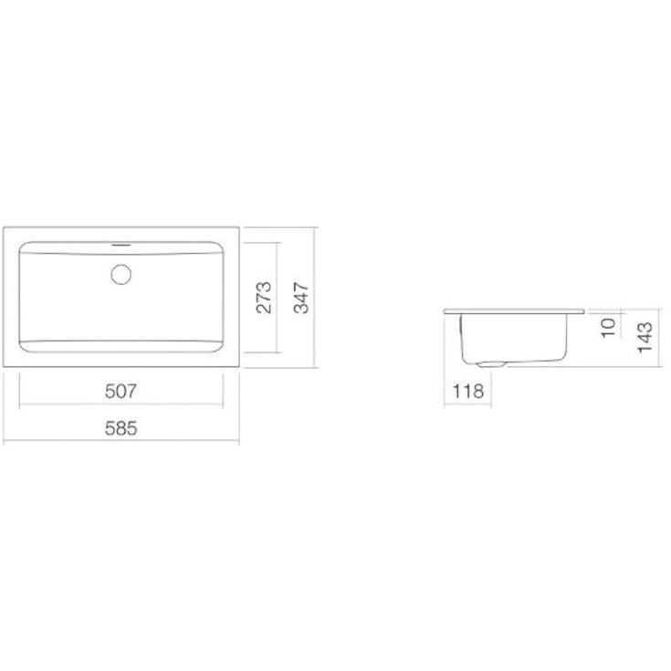 Alape R585 håndvask, 58,5x34,7 cm, hvid