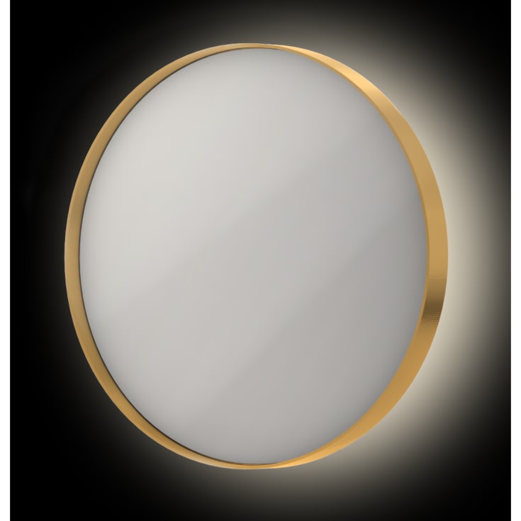 Sanibell Ink SP17 spegel med belysning, dimbar, imfri, Ø40 cm, borstad matt guld