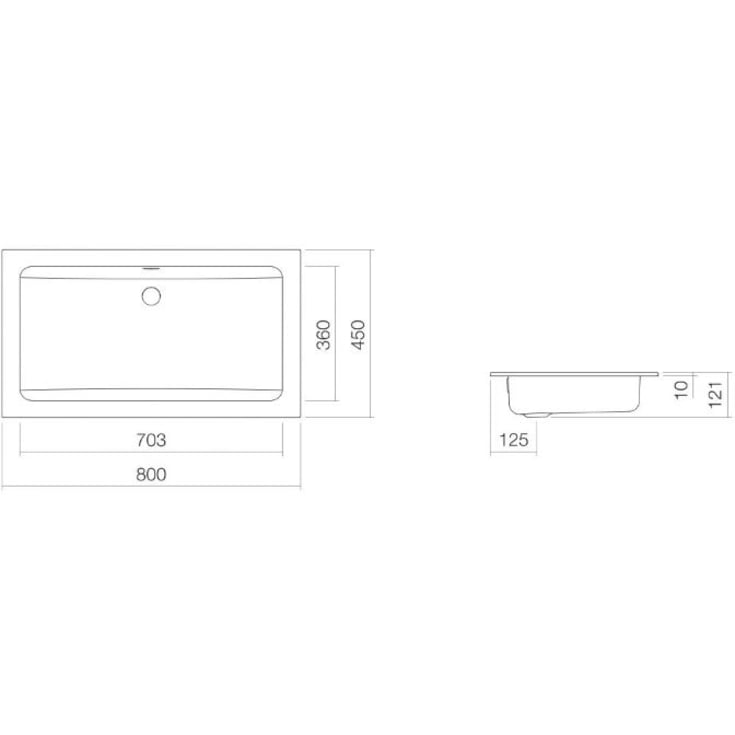 Alape R800 håndvask, 80x50 cm, hvid