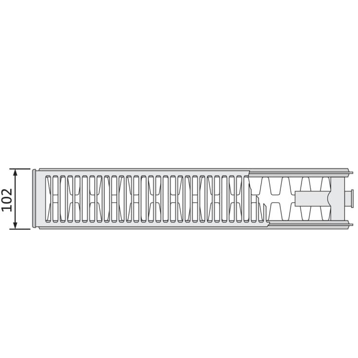 Purmo Compact CV22 radiator m/ventil, 50x50 cm, 7 m²