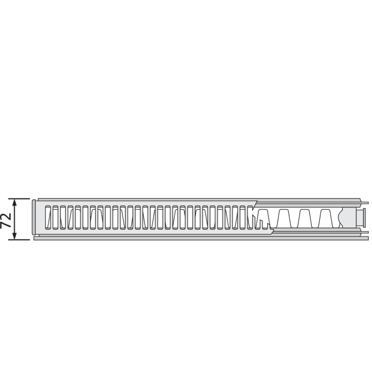 Purmo Plan Compact FC21 radiator, dobbel, høyde 50 cm, lengde 50 cm, 324W