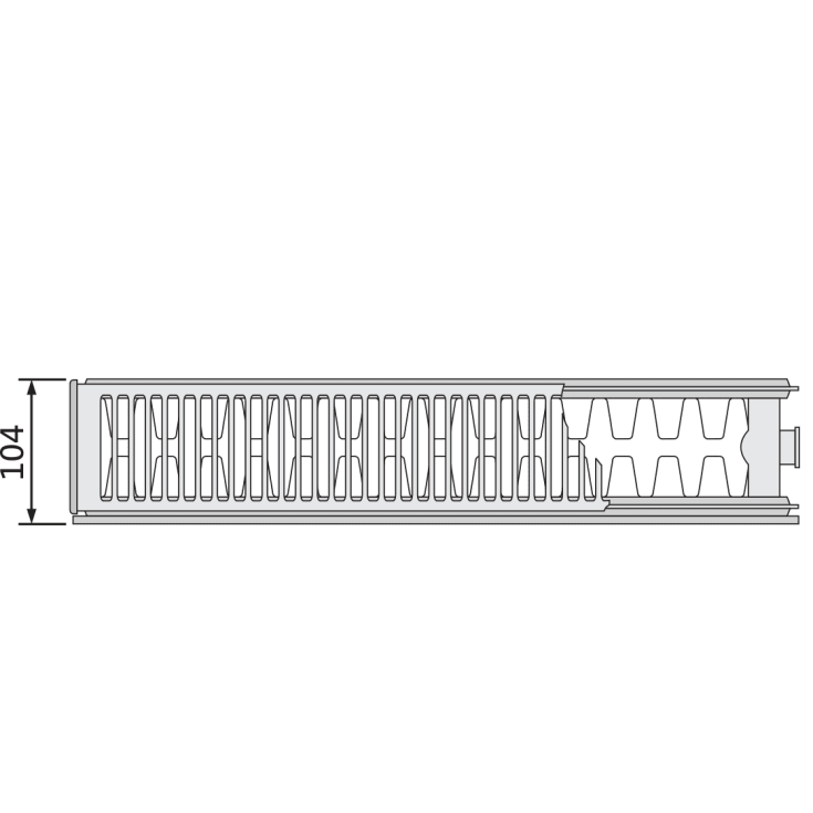 Purmo FC 22 dobbeltplade planradiator 50x80 cm, 11 m²