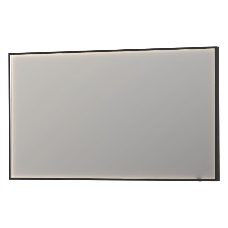 Sanibell Ink SP19 spejl med lys, dæmpbar, dugfri, sort, 140x80 cm