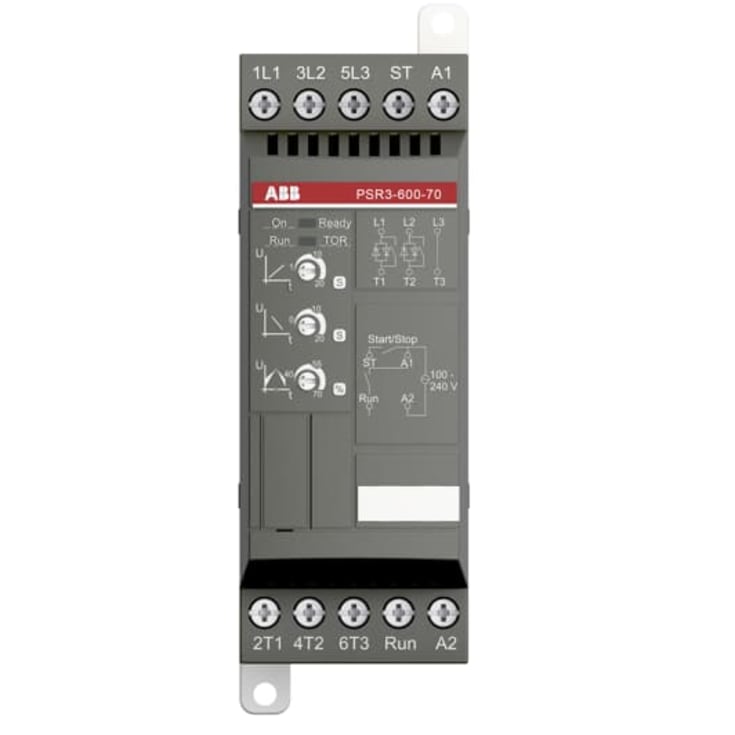 Mjukstartare 1,5kW 400V 3,9A 230V inkl. By-pass PSR3-600-70
