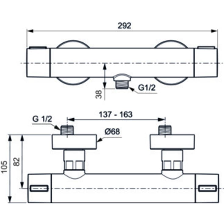 Ideal Standard Alu+ brusearmatur, rosa guld