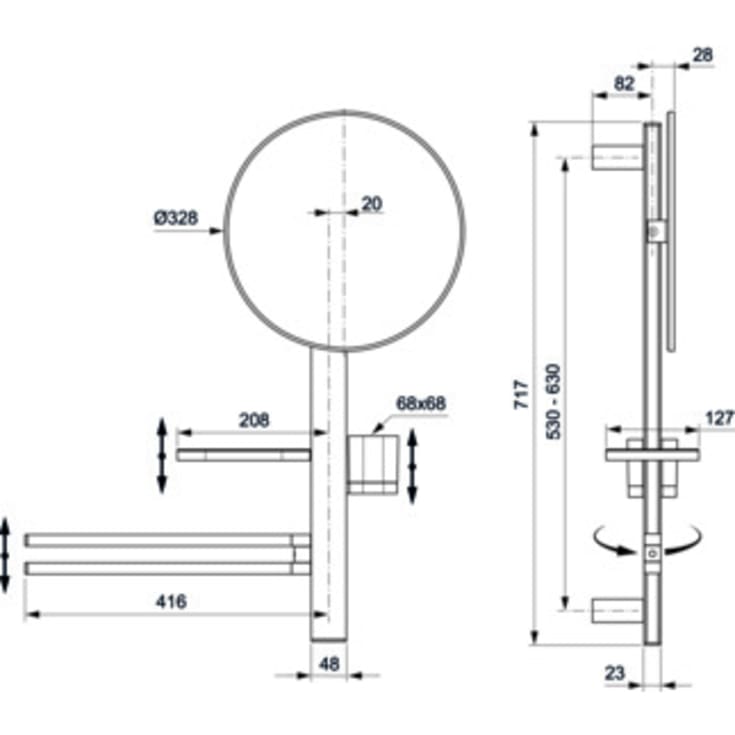 Ideal Standard Alu+ hylde med spejl, sølv