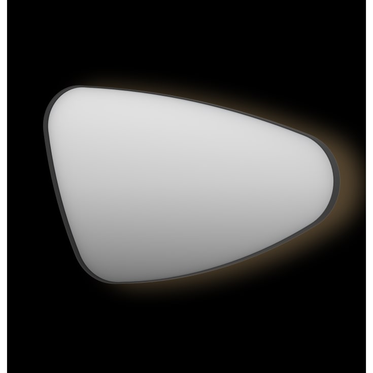 Sanibell Ink SP23 spejl med lys, dæmpbar, dugfri, højre, sort, 80x50 cm