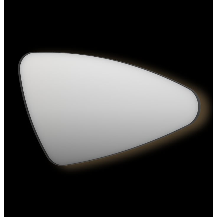 Sanibell Ink SP23 spejl med lys, dæmpbar, dugfri, højre, sort, 120x70 cm