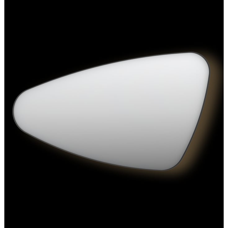 Sanibell Ink SP23 spejl med lys, dæmpbar, dugfri, venstre, sort, 100x60 cm