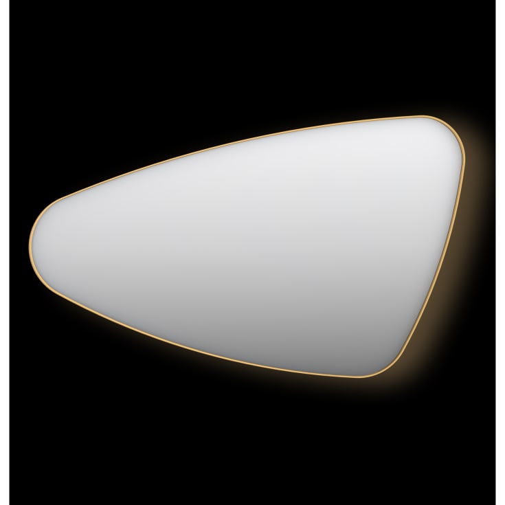 Sanibell Ink SP23 spejl med lys, dæmpbar, dugfri, venstre, 100x60 cm, børstet mat guld