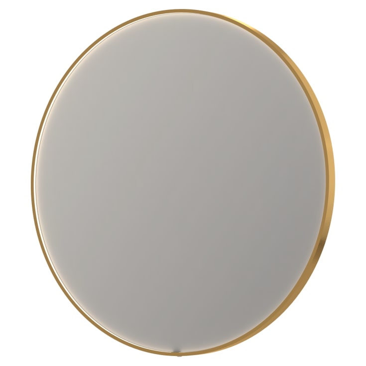 Sanibell Ink SP24 spejl med lys, dæmpbar, dugfri, Ø120 cm, børstet mat guld