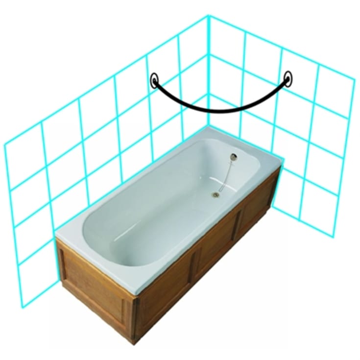 Van Der P duschdraperistång, Ø98 cm, rostfritt stål