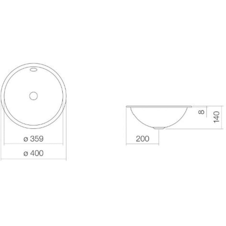 Alape K-Series håndvask, Ø40 cm, hvid