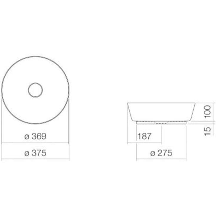 Alape Scorpio håndvask, Ø37,5 cm, hvid