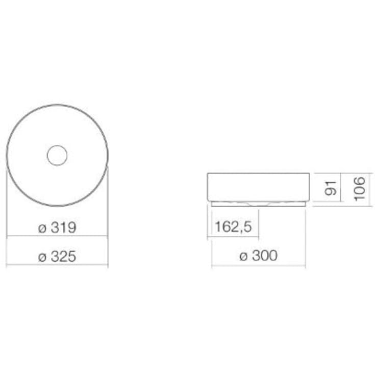 Alape Unisono håndvask, Ø32,5 cm, hvid