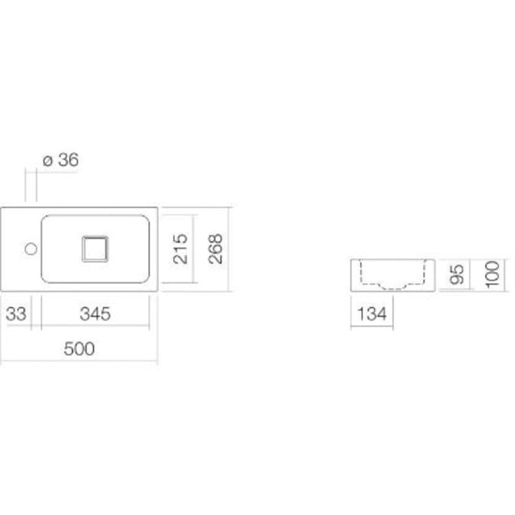 Alape Xplore.S håndvask, 50x26,8 cm, højre, hvid