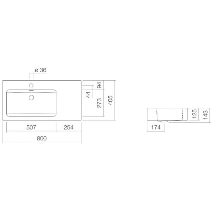 Laufen PR series tvättställ, 80x40,5 cm, vänster, vit