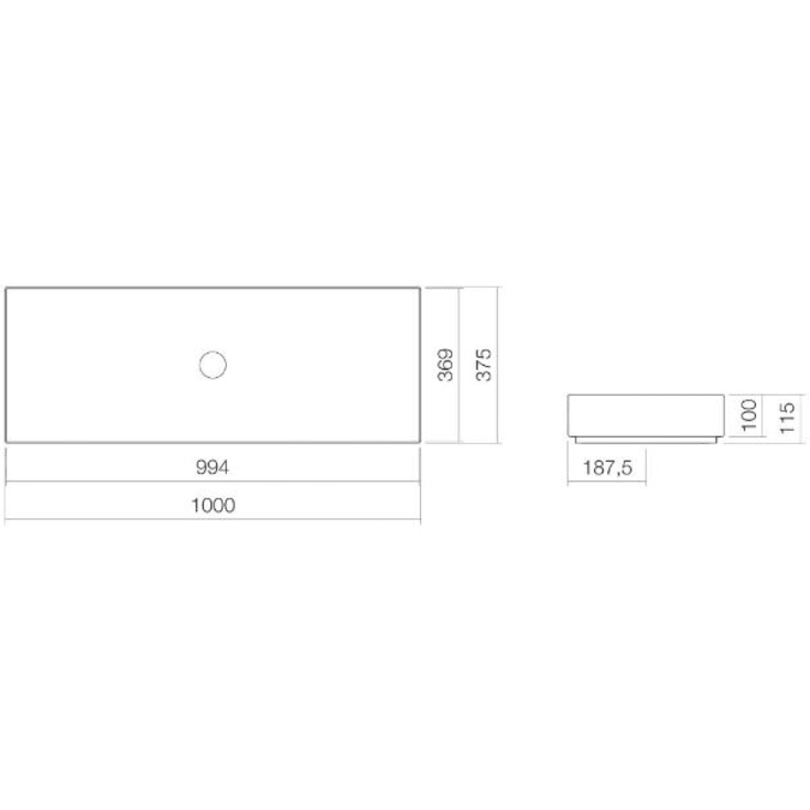 Laufen Me servant, 100x37,5 cm, hvit