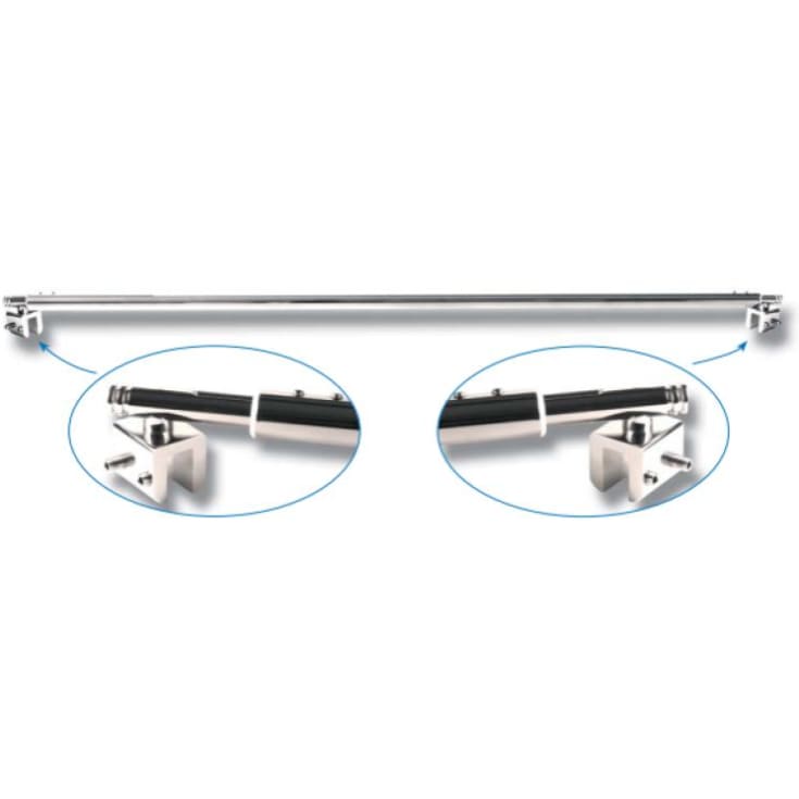 Van Der P badeforhængsstang, til glasvæg 200 cm, rustfrit stål