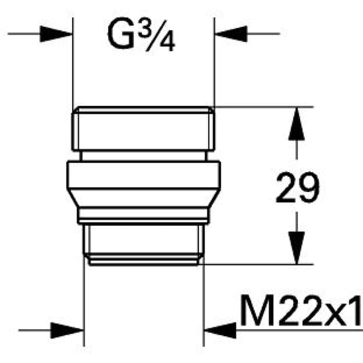 Grohe nippel til Costa armatur til brug med J-tud