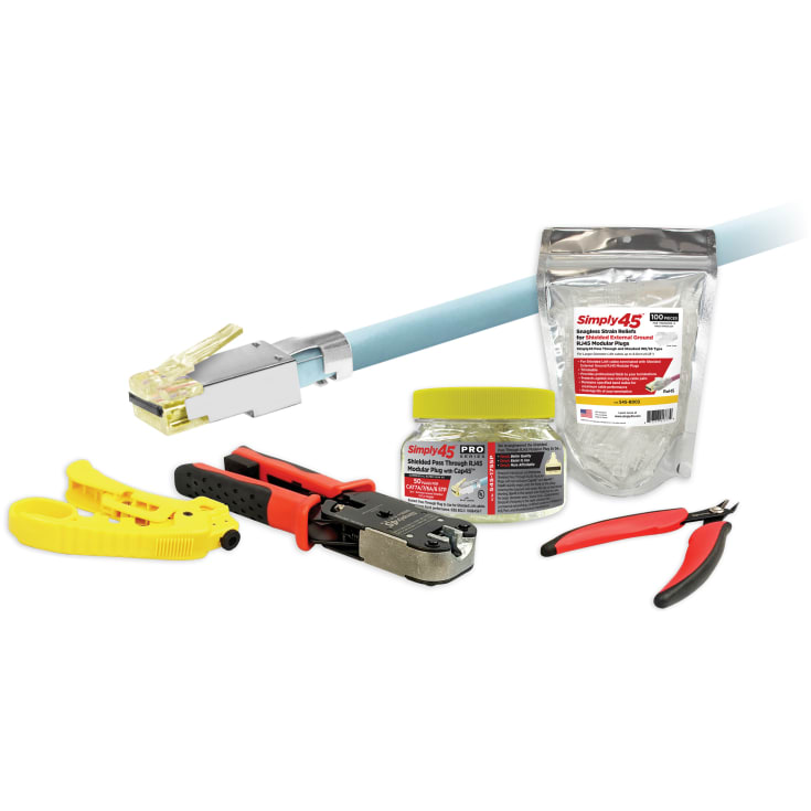 Simply45 starter kit CAT6/7 skærmet. Alt til at komme i gang.
