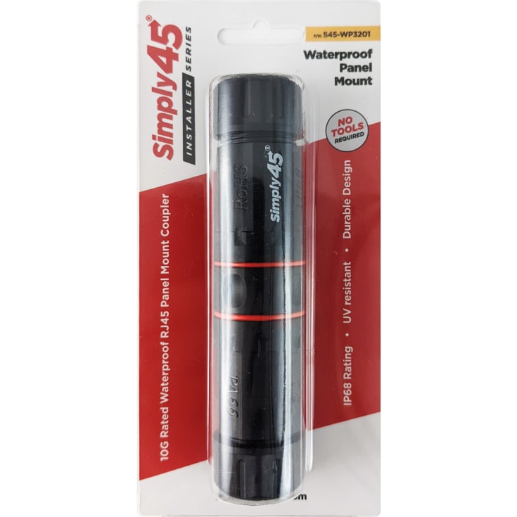 Simply45 RJ45 vandtæt samler 10G IP68. STP/UTP CAT6A/6/5