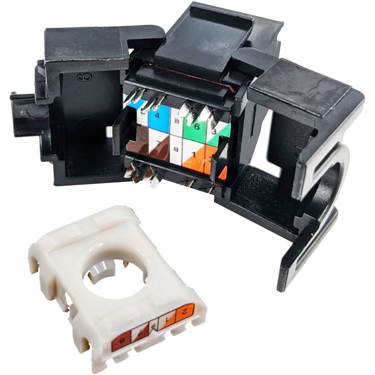 Simply45 RJ45 CAT5E UTP uskærmet keystone sort