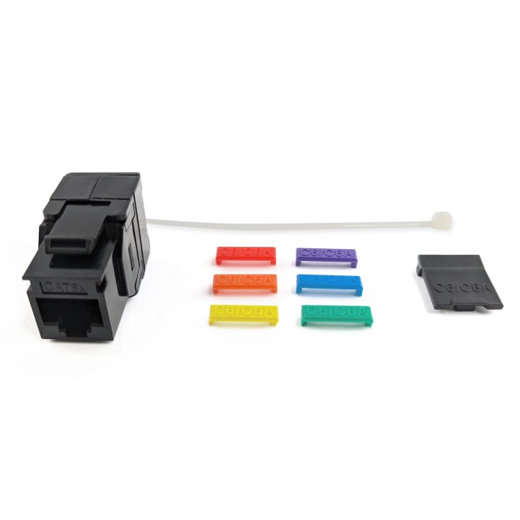 Simply45 RJ45 Keystone-kontakt, CAT6A/6, oskärmad, svart
