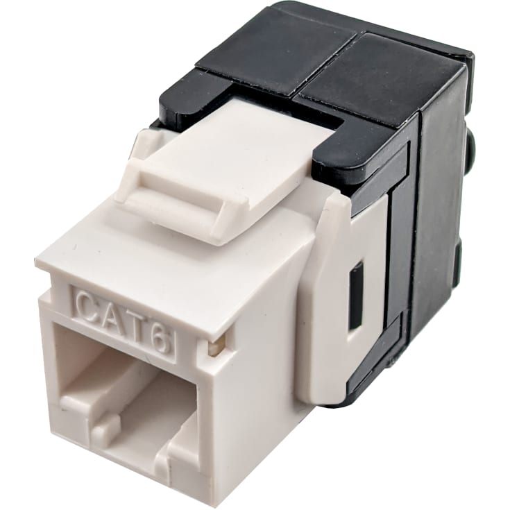 Simply45 RJ45 Keystone-kontakt, CAT6A/6, oskärmad, vit