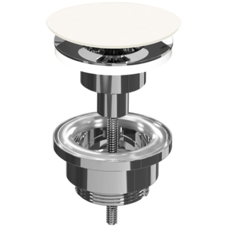 Sanibell bottenventil, push-open, matt vit