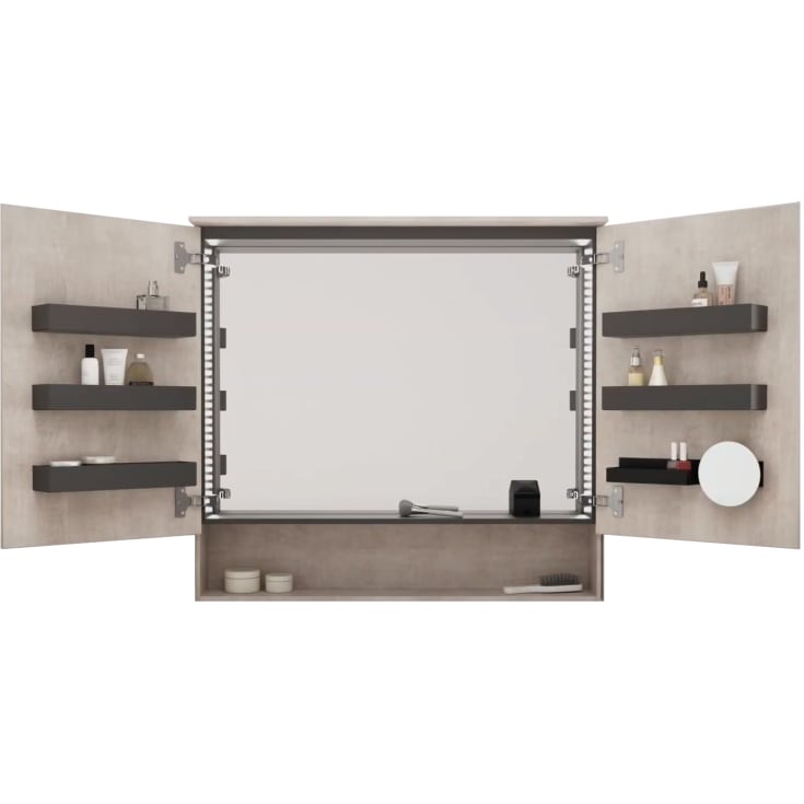 Geberit Acanto spejlskab med lys, sensor, 90x83 cm, eg