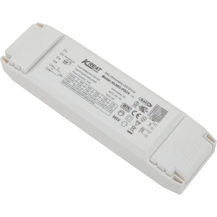 Flerströmsdrivare DALI2, 1-10V, PushD från 900-1750mA 60W