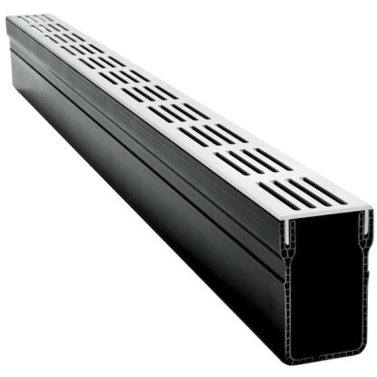 Star Drain afløbsrende, 100 cm, grå aluminium