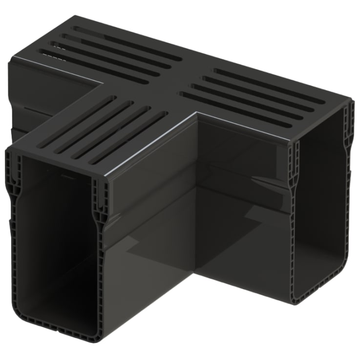 Star Drain 65 x 103 mm PVC-tee med sort aluminiumsrist