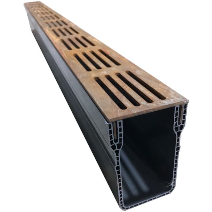 Star Drain afløbsrende, 100 cm, cortenstål