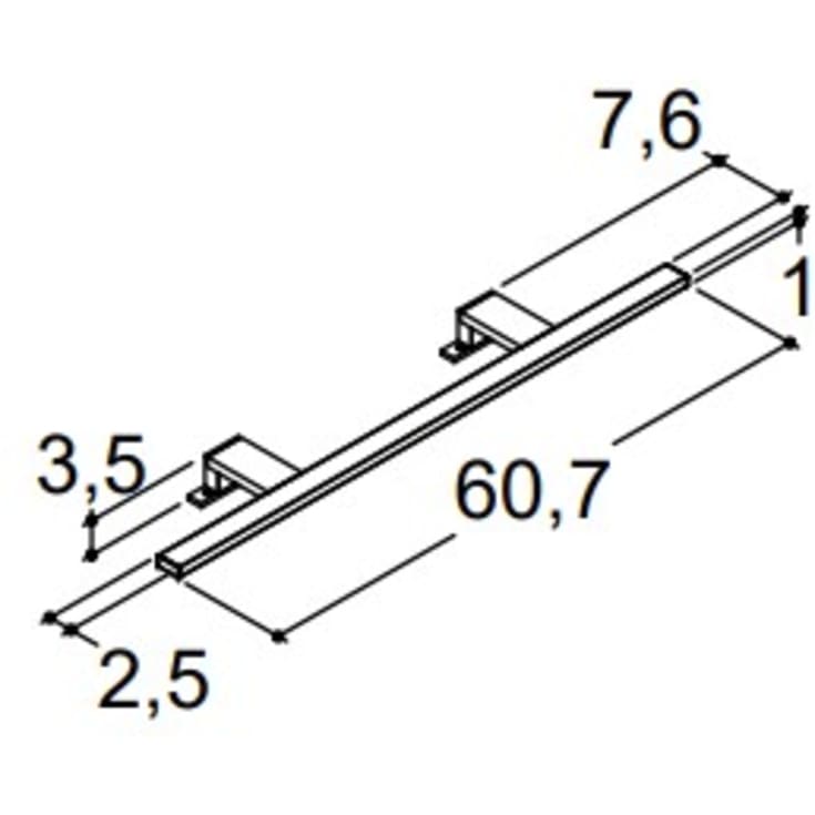 Dansani Mido+ Libra speillampe, sort, 60 cm