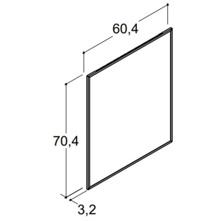 Dansani Mido+ Select speil, 60,4x70,4 cm, sort