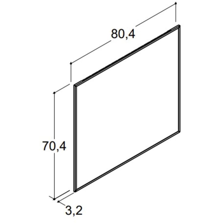 Dansani Mido+ Select spejl, 80,4x70,4 cm, sort