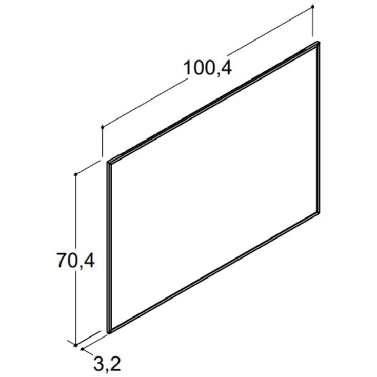 Dansani Mido+ Select spejl, 100,4x70,4 cm, sort