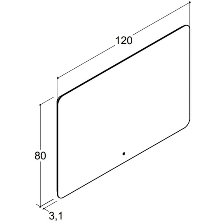 Dansani Mido+ Glow spegel med ljus, dimbar, 120x80 cm