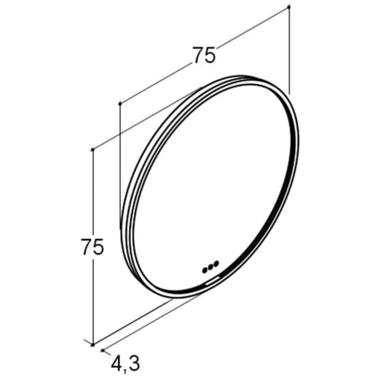 Dansani Moon spejl med lys, mat hvid, Ø75 cm