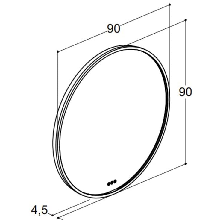 Dansani Moon spejl med lys, mat hvid, Ø90 cm