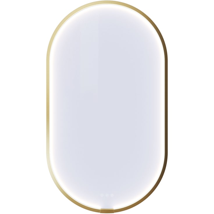 Dansani Moon spejl med lys, dæmpbar, 105x60 cm, messing