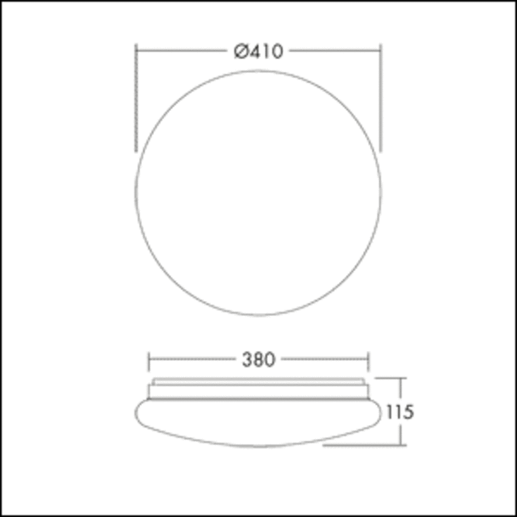 THORNeco Vägg-/taklampa LENA 380mm 30W 2550lm 3K-4K Sensor