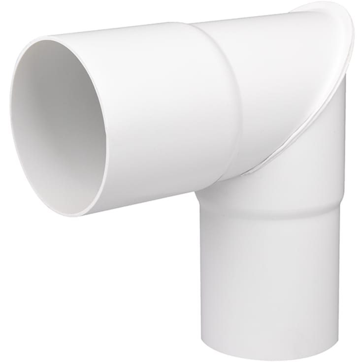 Plastmo armbågsrör, Ø90mm, 90° Vit