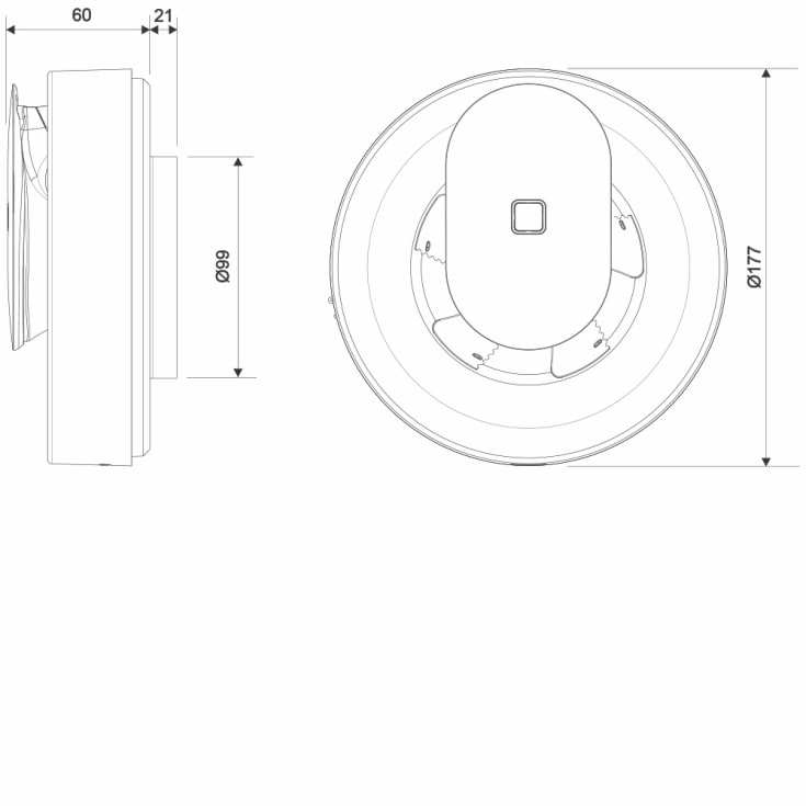 Pax Calima ventilator, fuldt automatiseret med app styring, sort