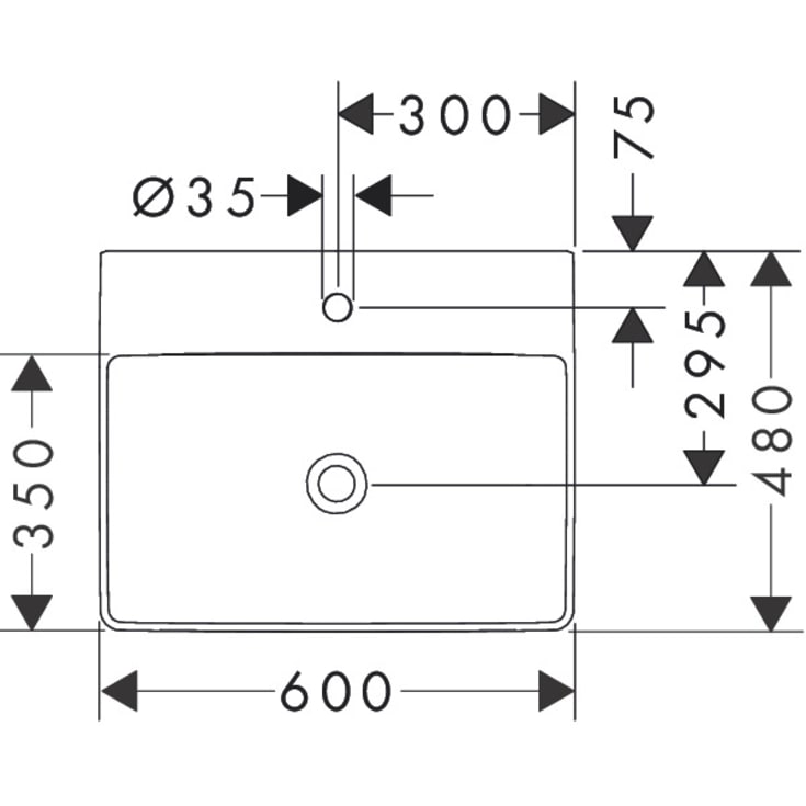 Hansgrohe Xelu Q håndvask, 60x48 cm, hvid